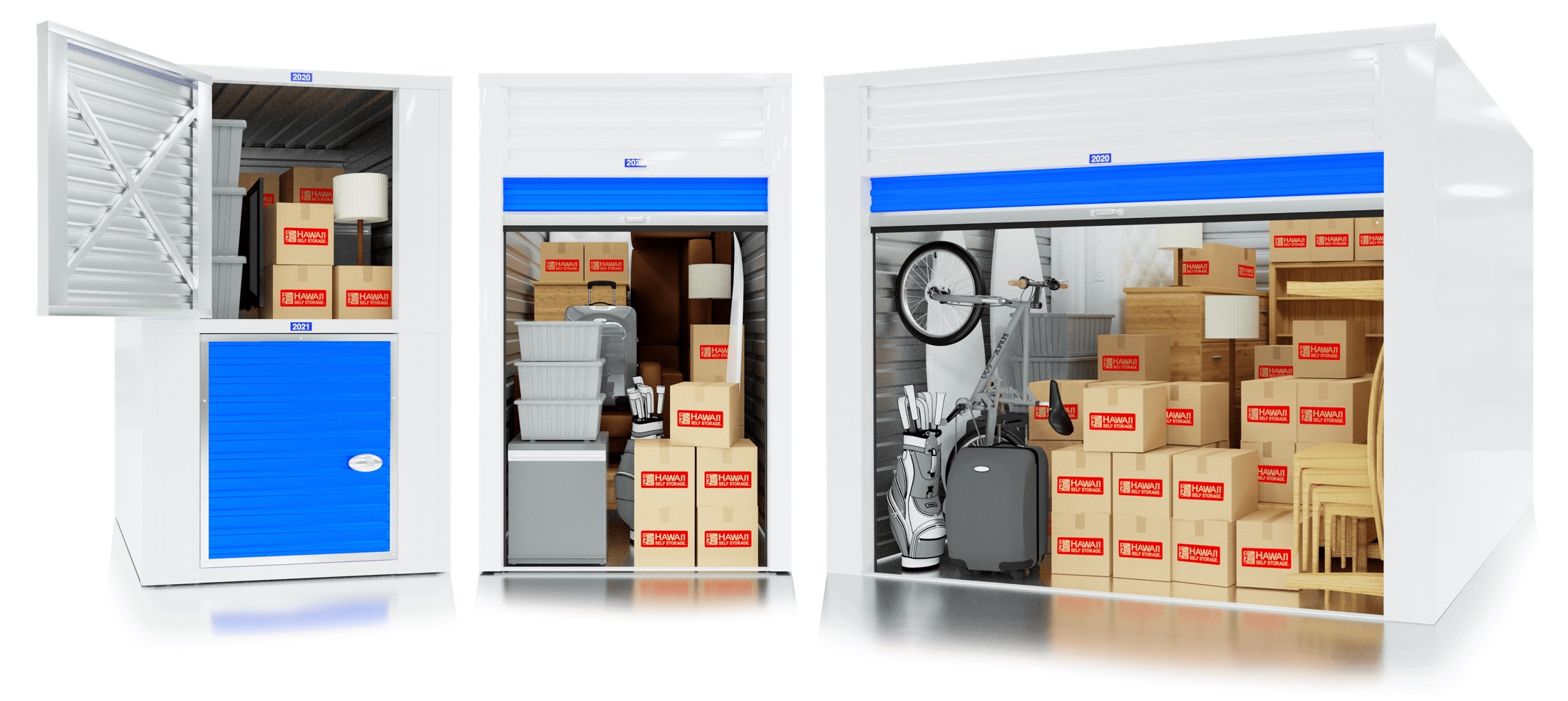 Comparison of compact, medium and full storage units